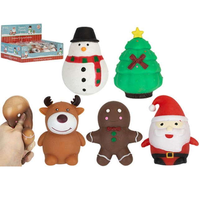 9cm Christmas Squish Assorted Quantitites of 12 Wholesale