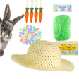 Easter Bonnet Kit for Kids with hat, carrots, mini foam eggs, craft grass, and Easter chicks.
