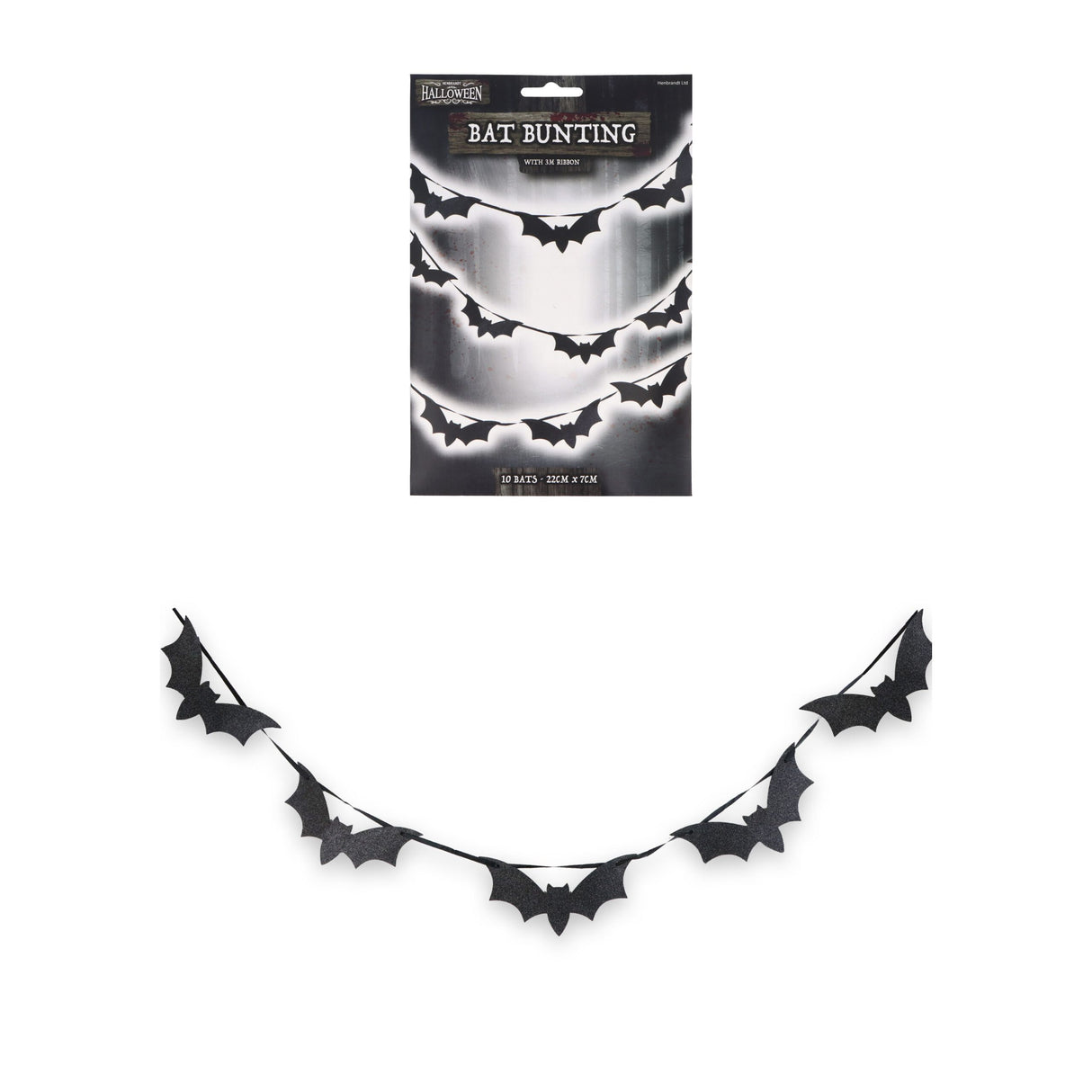Bat Bunting Halloween Decoration (3m) Quantities of 12