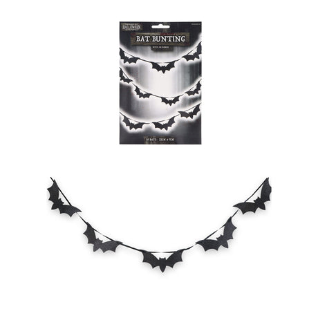 Bat Bunting Halloween Decoration (3m) Quantities of 12 Wholesale