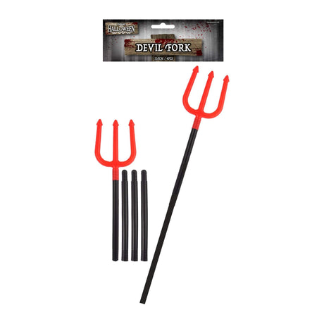 Red Devil Fork for Halloween costume, 103cm, four-piece assembly.