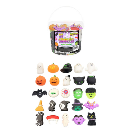 25 Mini Halloween Squishes in a Bucket Quantities of 6 Wholesale