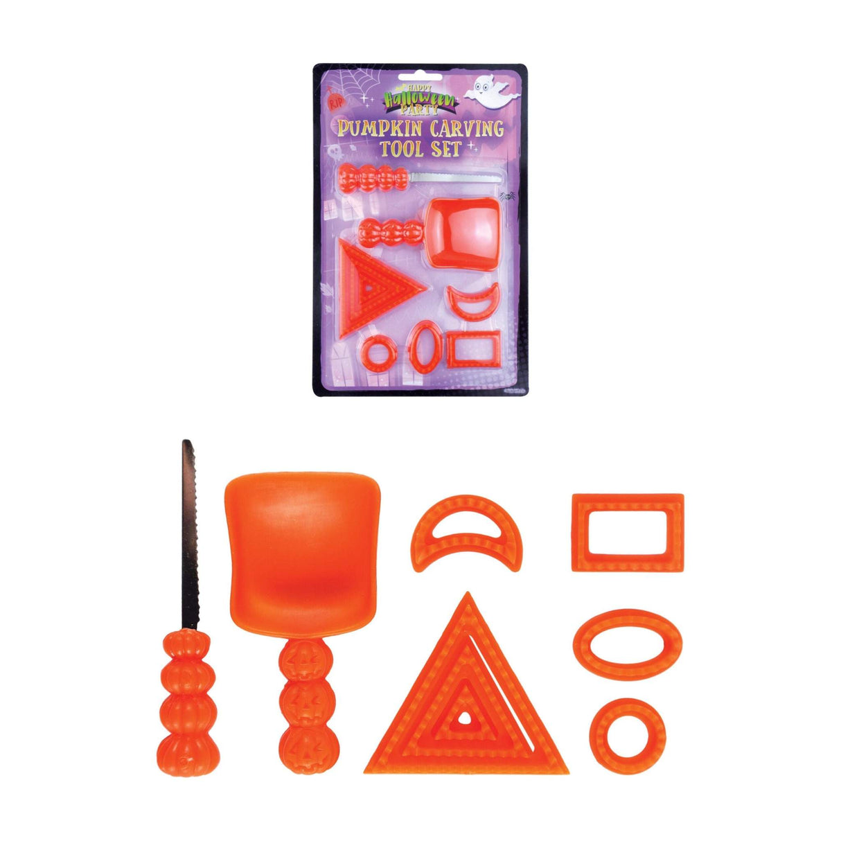 9-piece pumpkin carving tool set for intricate Halloween designs.