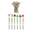 Christmas Pencils with Eraser Toppers (6 Assorted) Quantities of 24 Wholesale