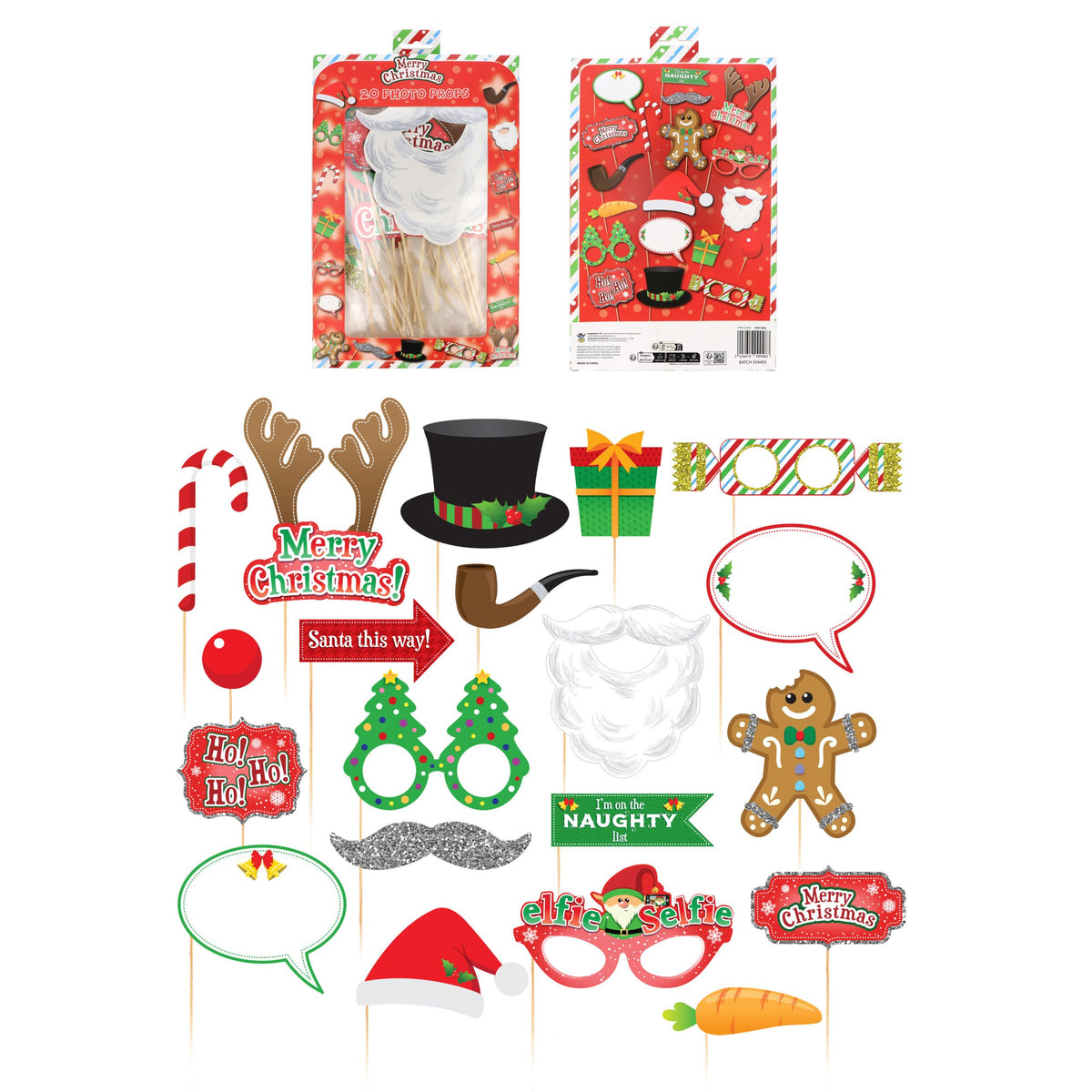 Christmas Photo Props boxed - Quantities of 12