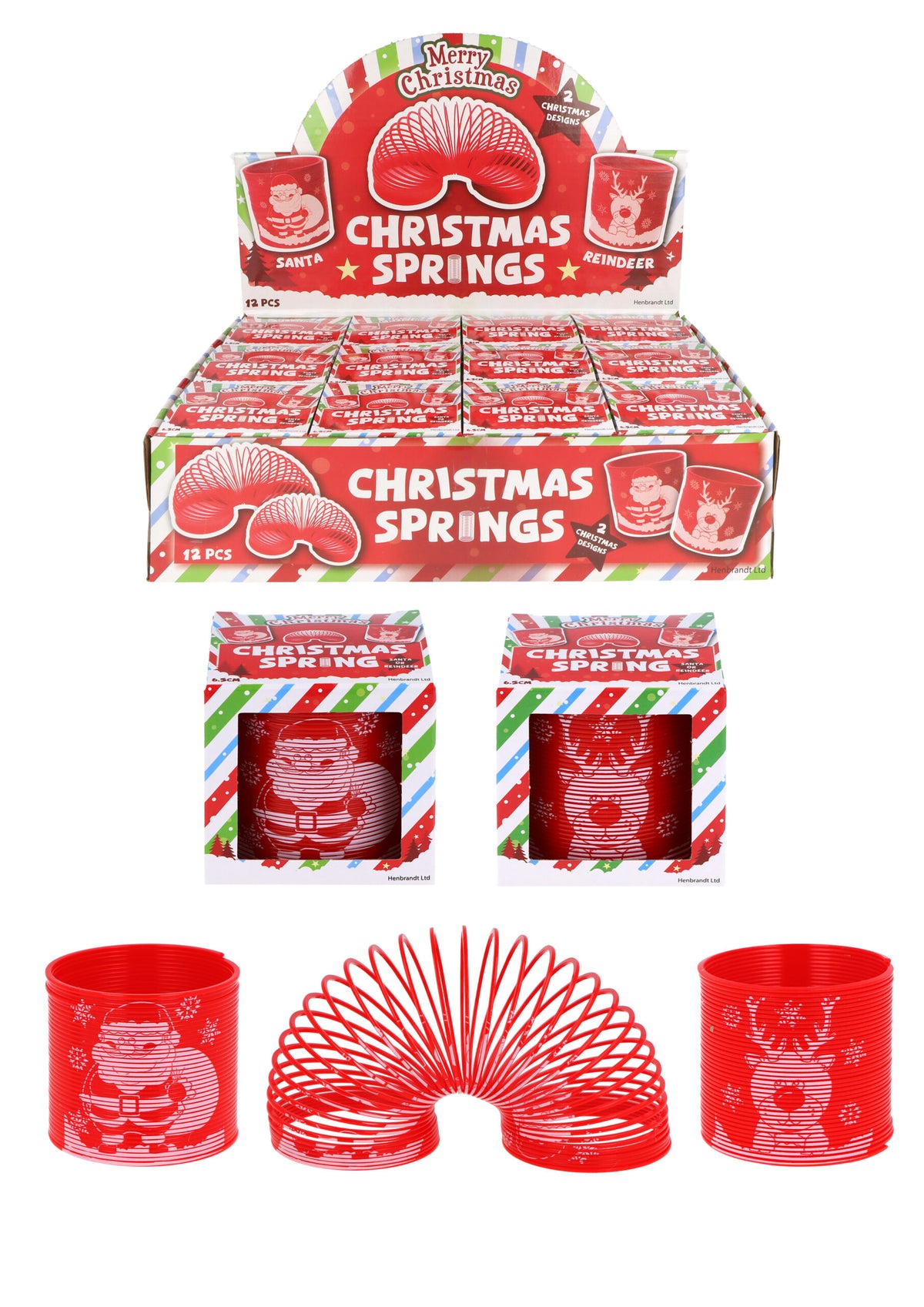 Red Christmas Spring (6.5cm) Quantities of 12