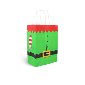 Elf Christmas Paper Bag with Handles (16 x 22 x 8cm) Quantities of 48 Wholesale