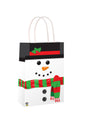 Snowman Christmas Paper Bag with Handles (16 x 22 x 8cm) Quantities of 12 Wholesale