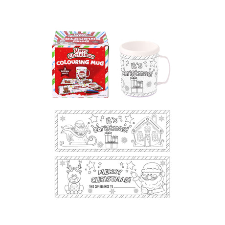 Colour Your Own Christmas Mug (300ml) Quantities of 12 Wholesale