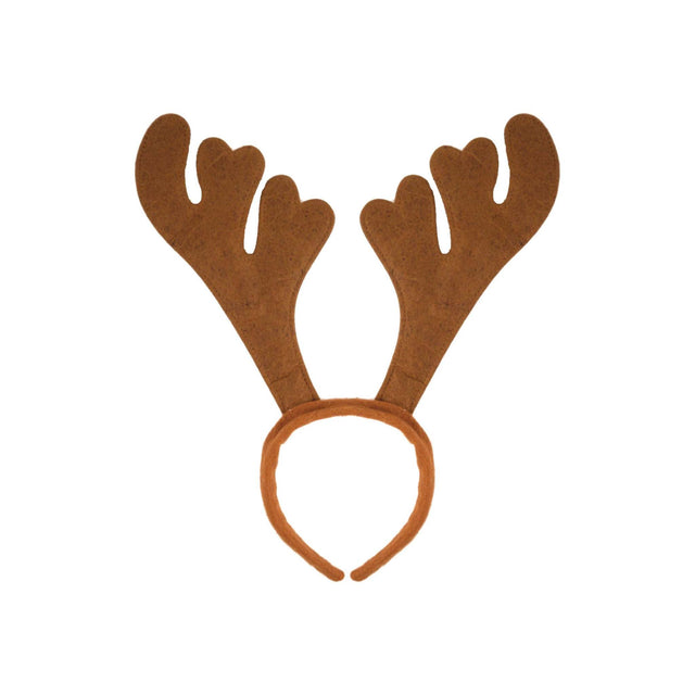 Brown Reindeer Antler Headband for festive occasions.