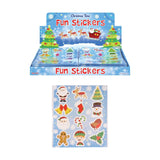 Christmas sticker sheets with festive designs featuring reindeer, Santa, and Christmas trees.