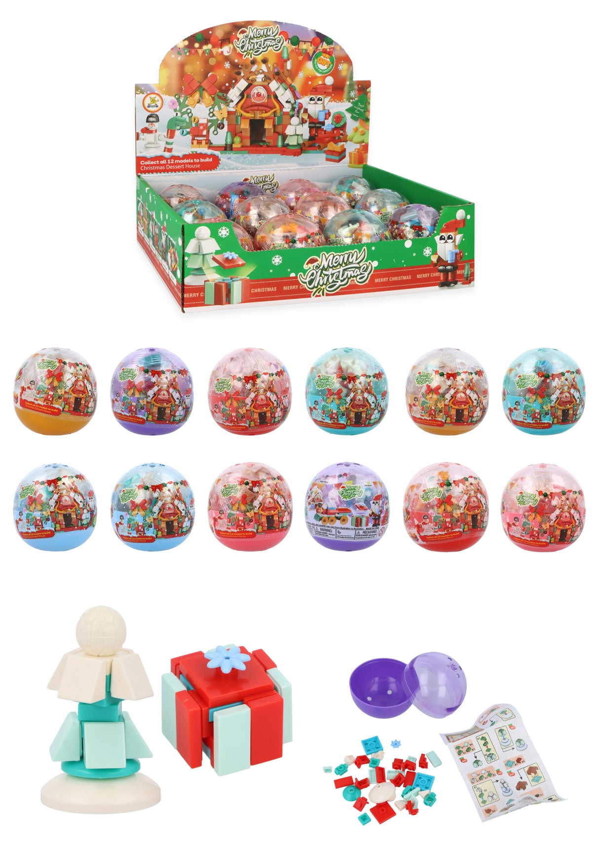 Christmas Block Kits in Capsule (6.5cm) Quantities of 12