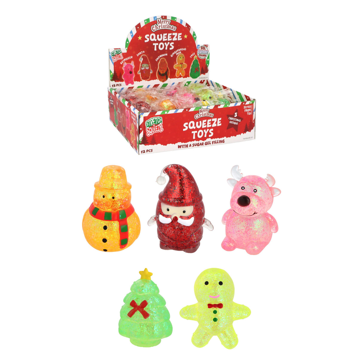 Christmas Squishy with sugar filling 9cm Quantities of 12 Wholesale