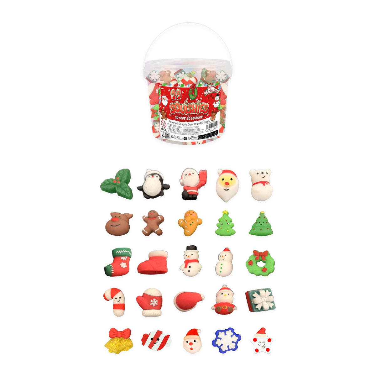 25 Mini Squishies in a Bucket Quantities of 4