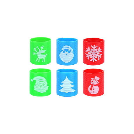 Christmas Mini Springs pack of 6, 3.5cm, festive holiday decorations.