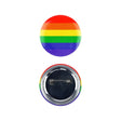 Rainbow Pride Badge, 4cm, with colorful stripes front and pin-back design.