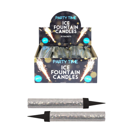 Silver Ice Fountain Candles for parties and events.