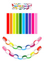 100 Paper Chains DIY Set with colorful strips and linked paper chains.
