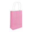 Baby pink paper party bag with handles.