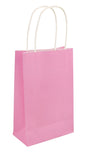 Baby pink paper party bag with handles.