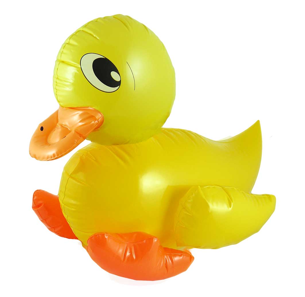 Inflatable duck 42cm for pool fun.