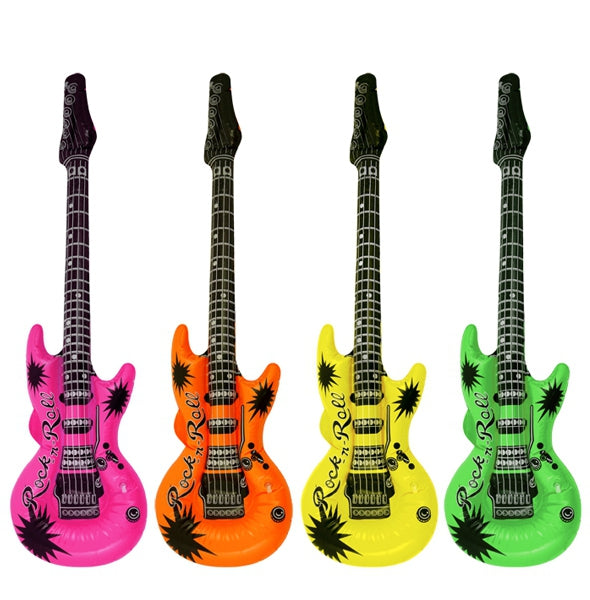 55cm Neon Inflatable Guitar Quantities of 12