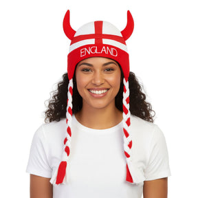 England Viking Hat with Plaits (Adult) Quantities of 12 Wholesale