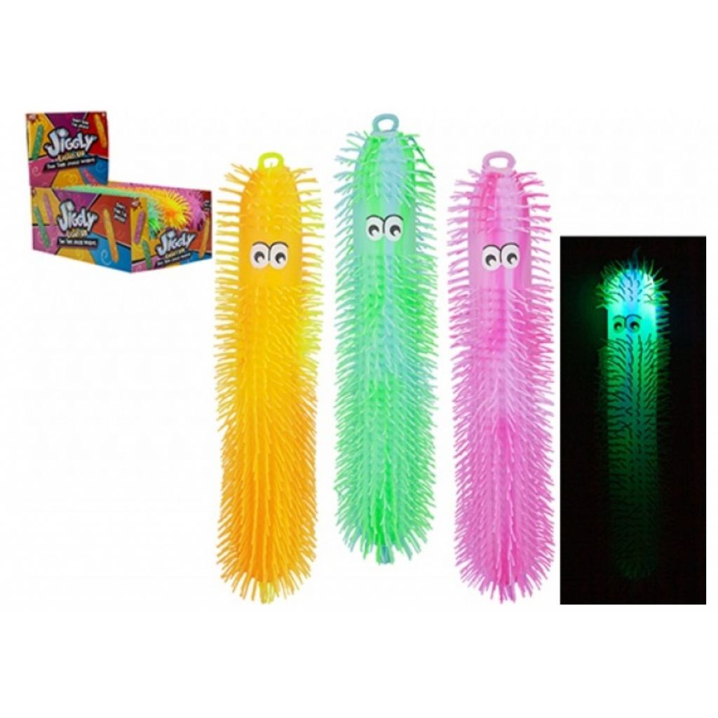 Wizz Toys Tow Tone Jiggly Worm Light Up 49cmx10cm Quantities of 6 Wholesale