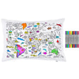 World Map Pillowcase DIY Coloring Kit with fabric pens for kids.