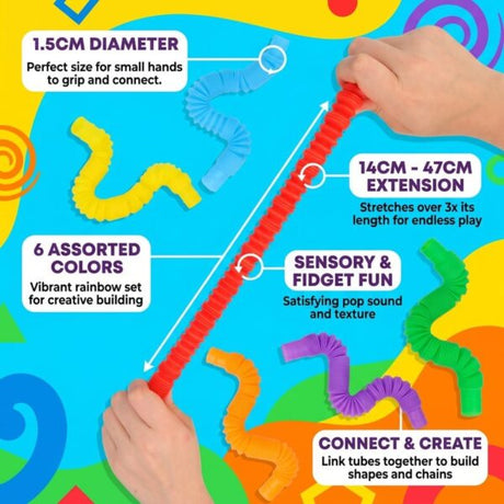 Sensory Fidget Stretchy Tubes Quantities of 48 Wholesale