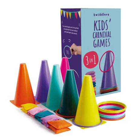 26 Piece Play Set with ring toss, bean bag throwing, and colorful cones.