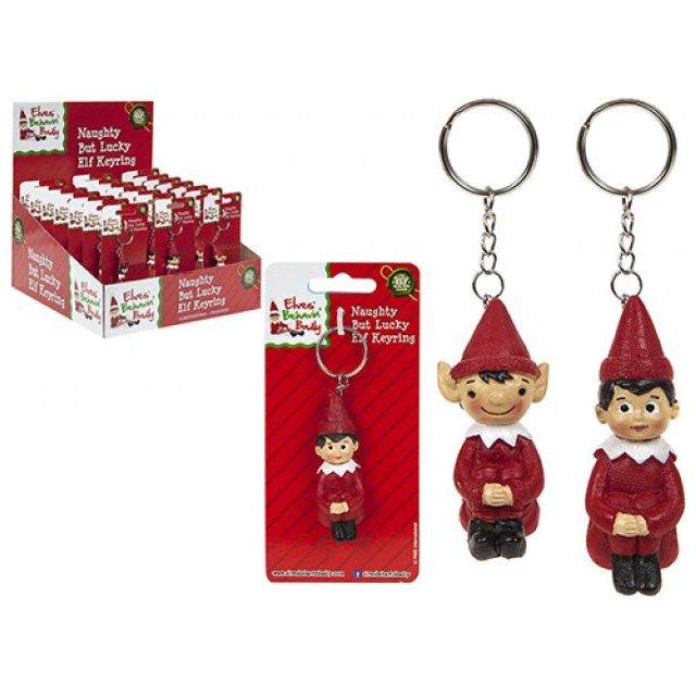 Naughty Elf Keychain with playful elf designs in assorted colors, adding whimsy to your keys.