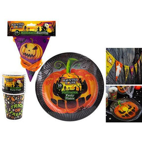 Halloween Party Sets - Plates Cups and Bunting Wholesale