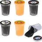 Mini Halloween slime pots set of 6 with creepy Halloween-themed designs.