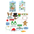 20pc Christmas Photo prop set for festive selfies and holiday party decoration.